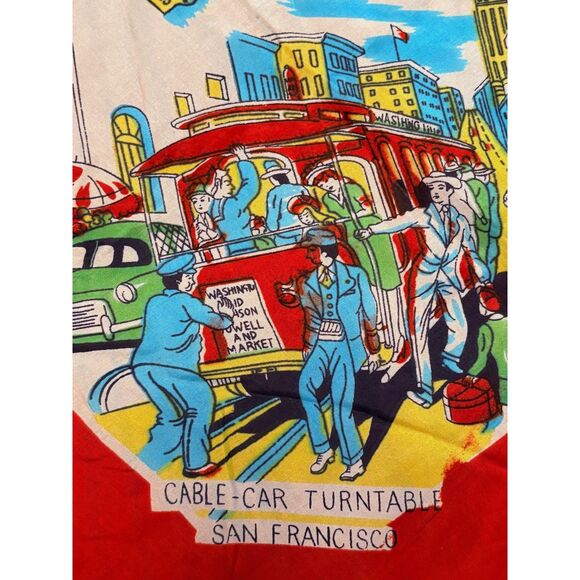 Vintage CALIFORNIA Map Silk Scarf Souvenir 1950s - Picture 6 of 7
